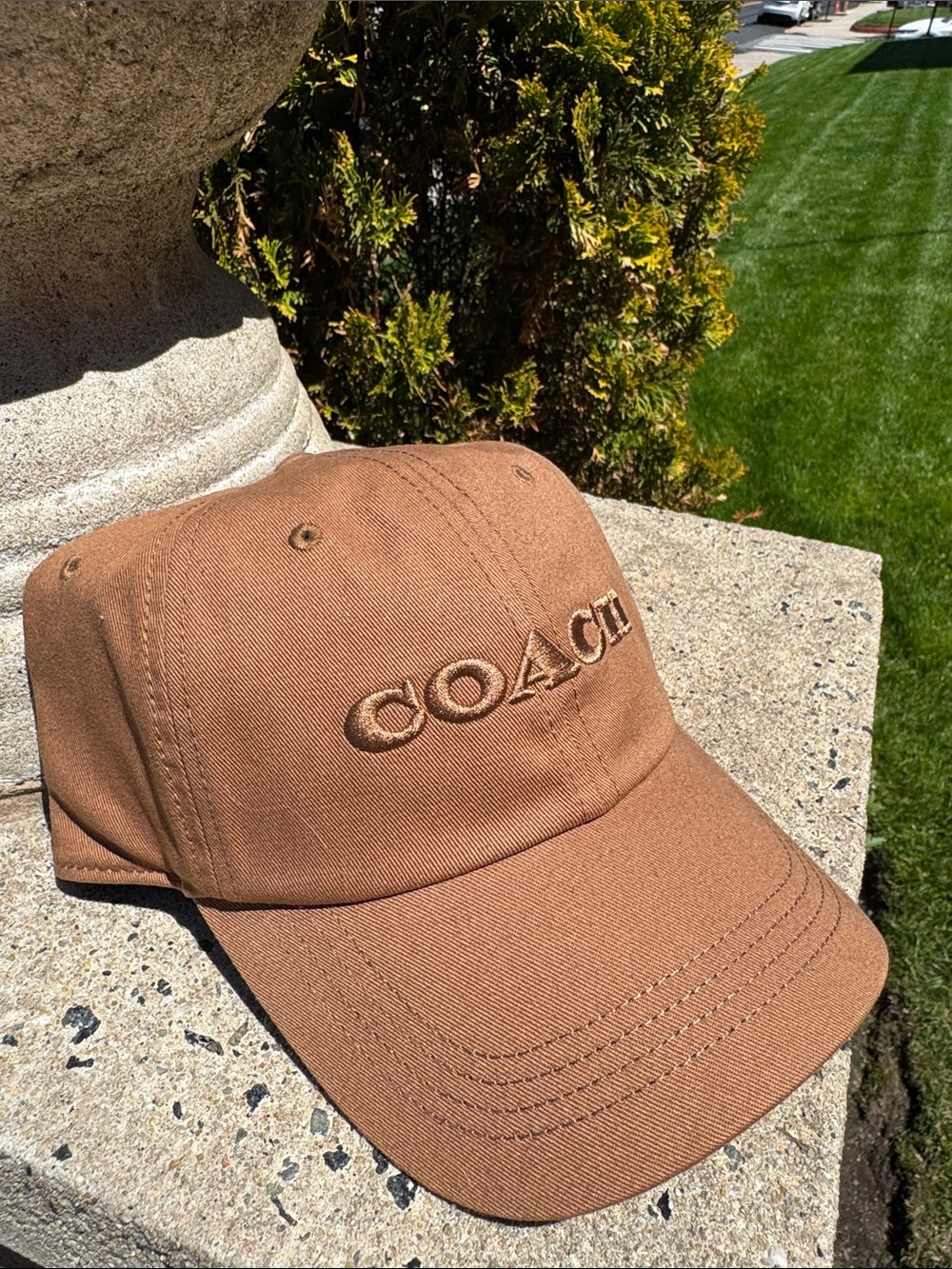 Coach Brown Embroidered Logo Baseball Cap - Picture 8 of 9
